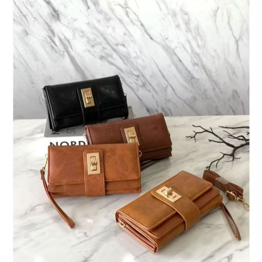 Dompet wanita tali pendek serba guna - Dompet  tali panjang  Dompet hp kartu wanita terbaru