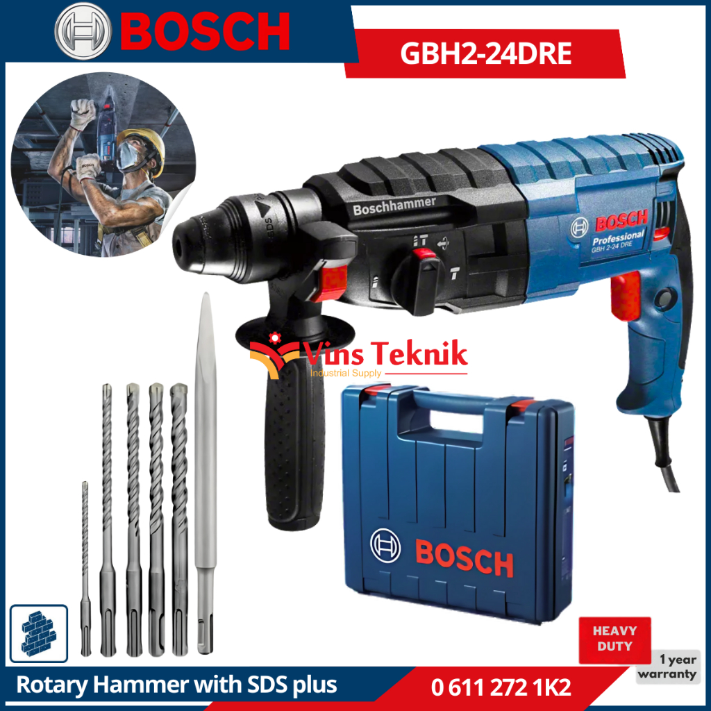 Mesin Bor Beton Rotary Hammer 24MM Bobok Beton GBH 2-24 DRE BOSCH GBH2-24DRE