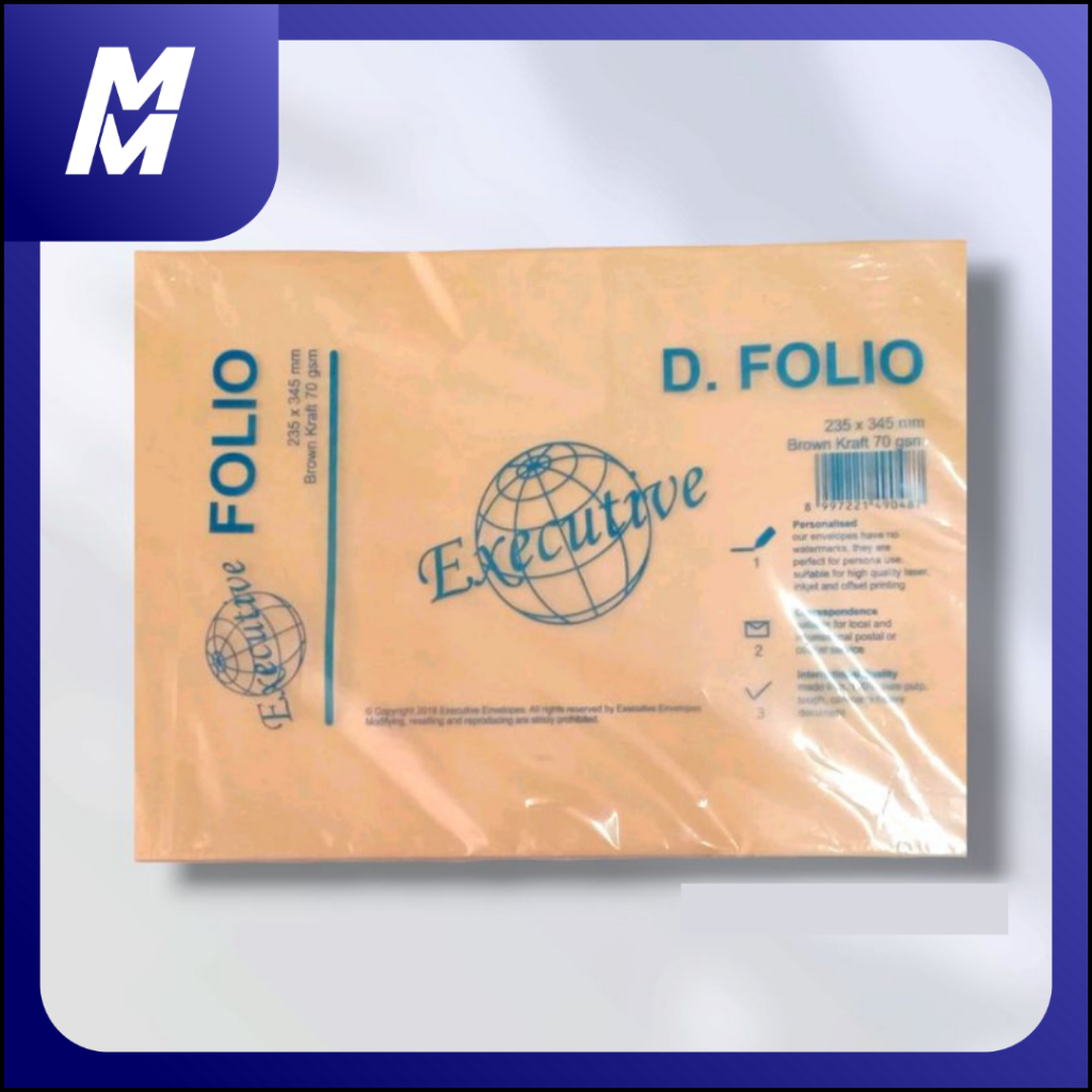 

isi 100 lembar Amplop Kraft Coklat D.FOLIO Polos Executive Craft Envelope Ukuran Folio