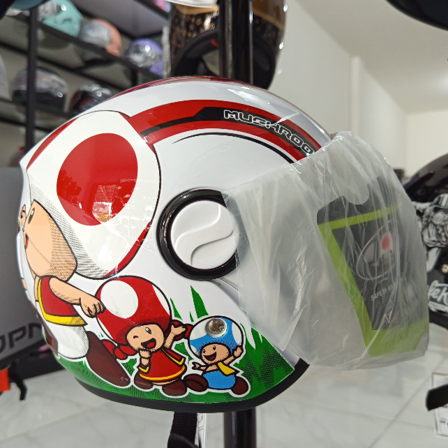 HELM JPN KIDS MOTIF MUSHROOM WHITE