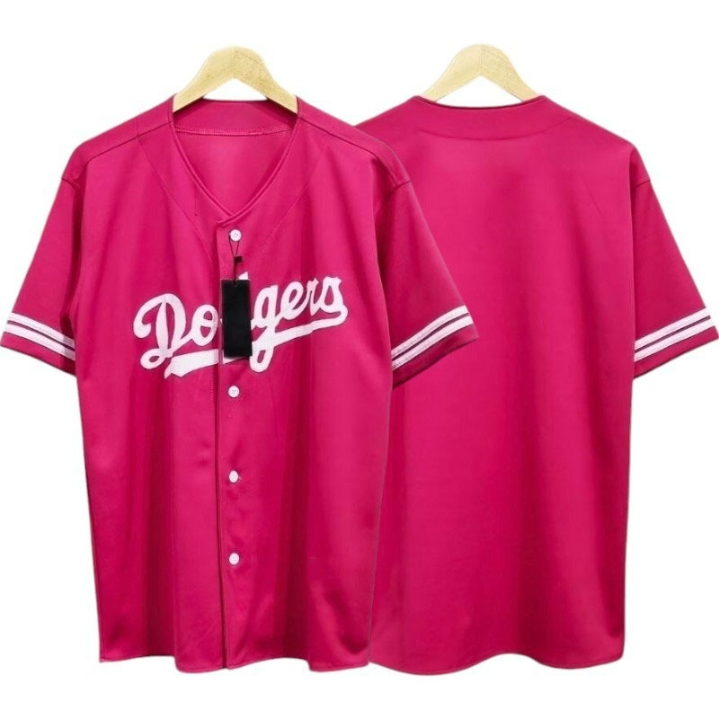 BAJU JERSEY BASEBALL DODGERS PINK FANTA UNISEX PRIA DAN WANITA PREMIUM QUALITY