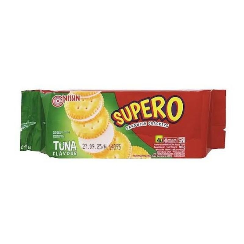 

NISSIN SUPERO SANDWICH CRACKERS TUNA FLAVOUR BISKUIT NETTO 90 GR