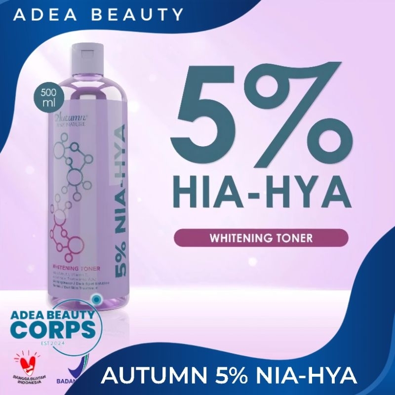 [ADEA] AUTUMN - 5% NIA-HYA Whitening Toner 500ml - TONER AUTUMN 5% NIA-HYA - TONER AUTUMN UNGU