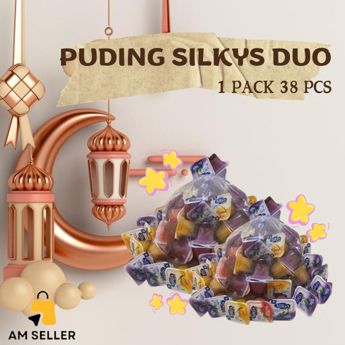 

PUDDING SILKYS 1KG DUO LAPIS GULA AREN MIX FRUIT/ SILKY PUDING KEMASAN/pudding 1kg kurleb 38 Pcs