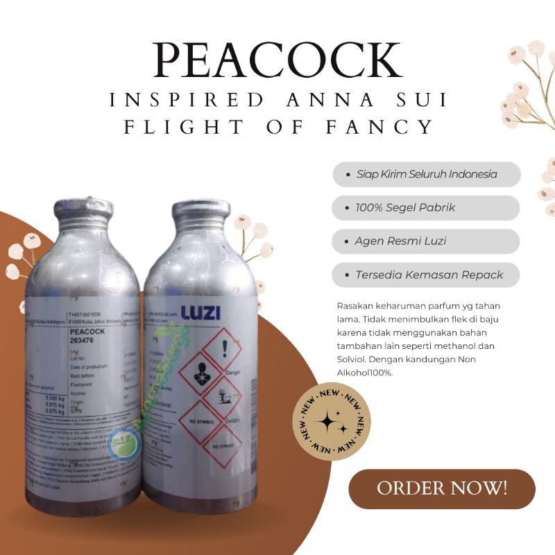 PEACOCK LUZI | BIBIT PARFUM LUZI 100% ASLI