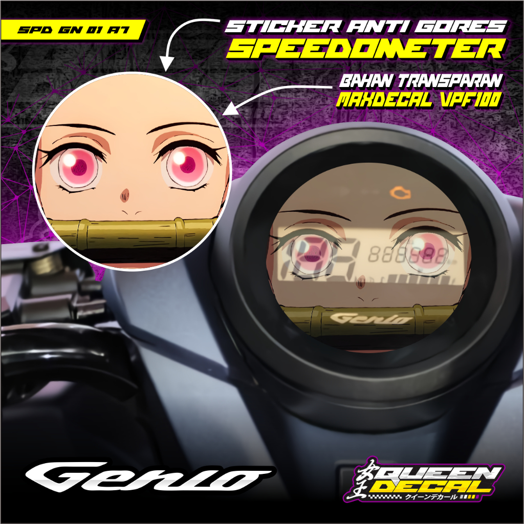 Stiker Speedometer Variasi Anime Nezuko / Stiker Motor Genio Variasi - SPD-GN