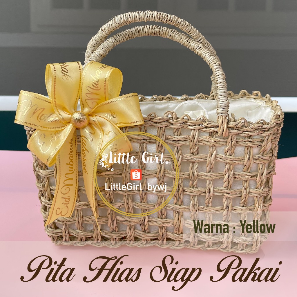 

Pita Hias Siap Pakai - Pita Hampers Idul Fitri - Lebaran - Ribbon Eid Mubarak Cookies Parcel Decoration - Little Girl Shop