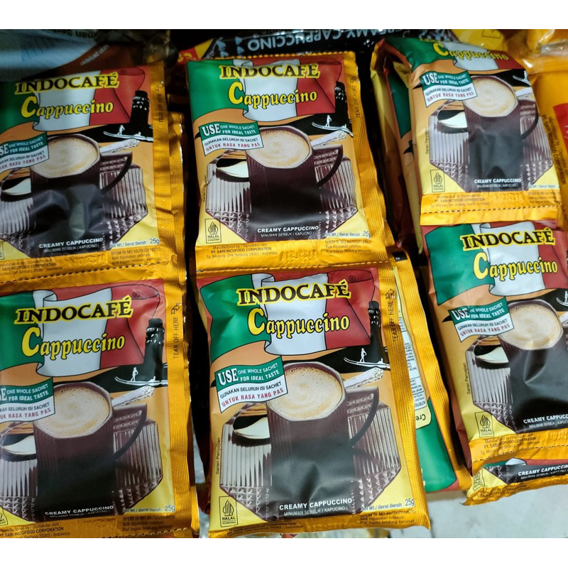 

Indocafe cappuccino 25gr isi 10 pcs