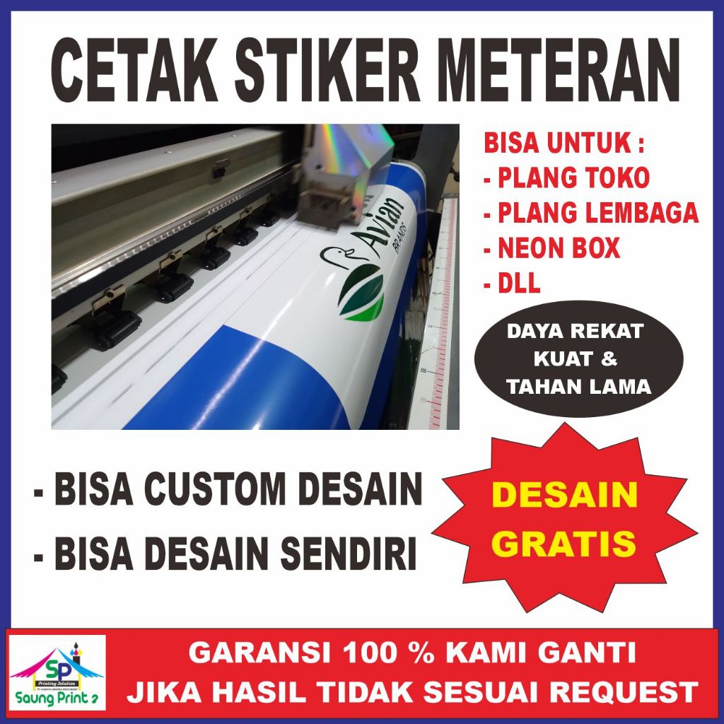

Cetak Stiker Meteran Ukuran Panjang Bisa Custom dan Gratis Desain