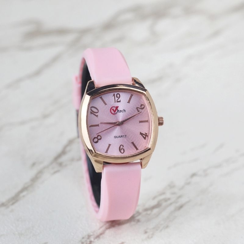 Jam Tangan GV Vtech Jam Tangan Wanita Casual Elegan Tali Rabber