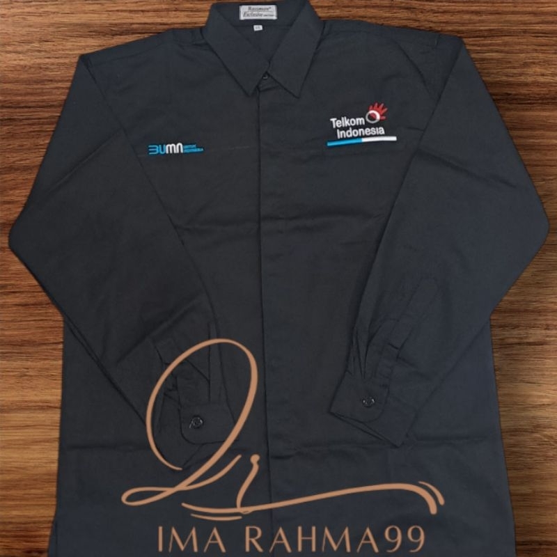 kemeja Bumn Telkom Indonesia seragam Bumn Telkom Indonesia baju bumn telkom indonesia hitam lengan p