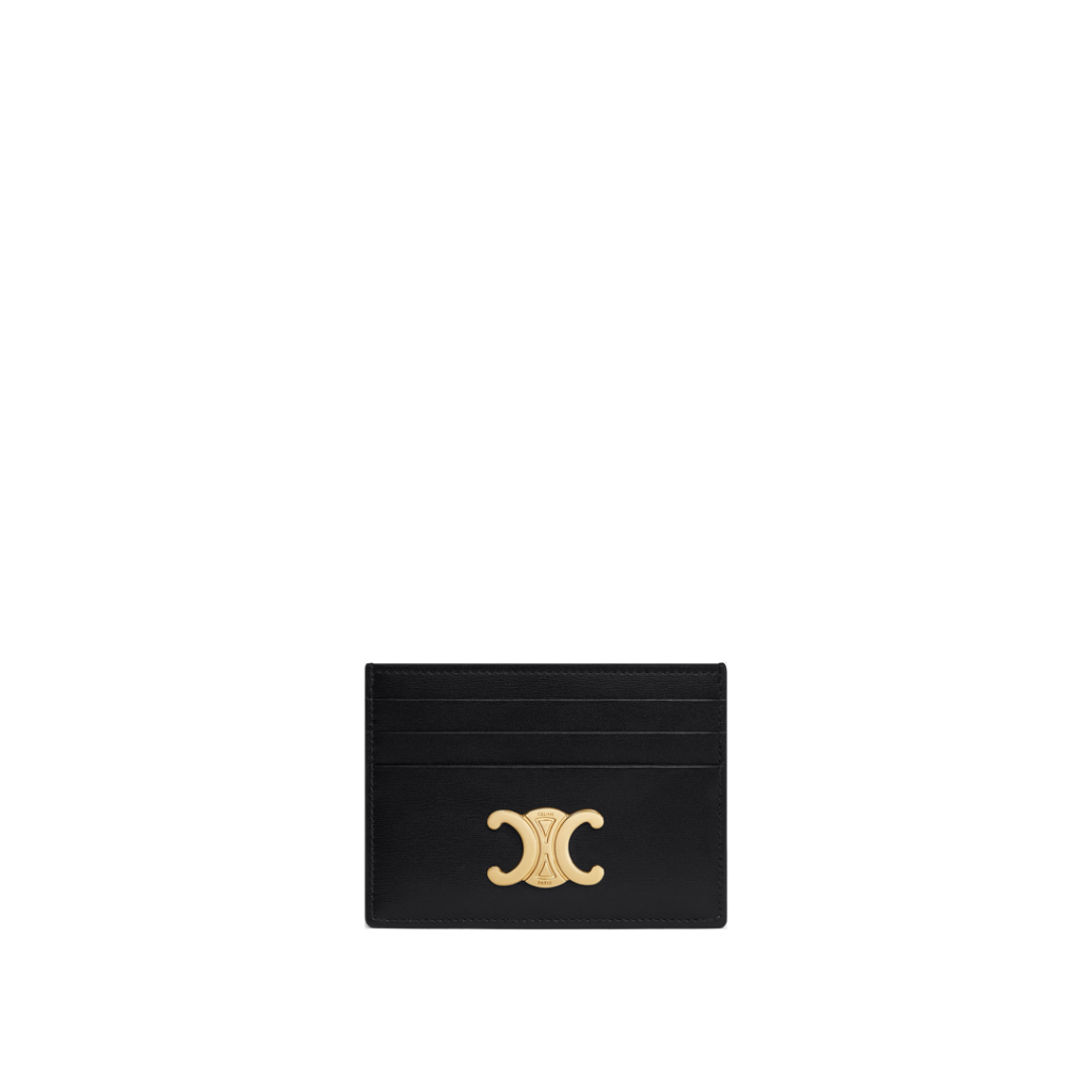 Triomphe card holder calfskin leather