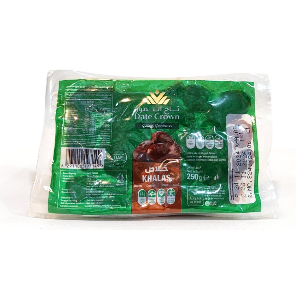

KURMA DATE CROWN KHALAS 250g | KHALAS THERMO | KURMA KHALAS BASAH | OLEH OLEH HAJI DAN UMROH