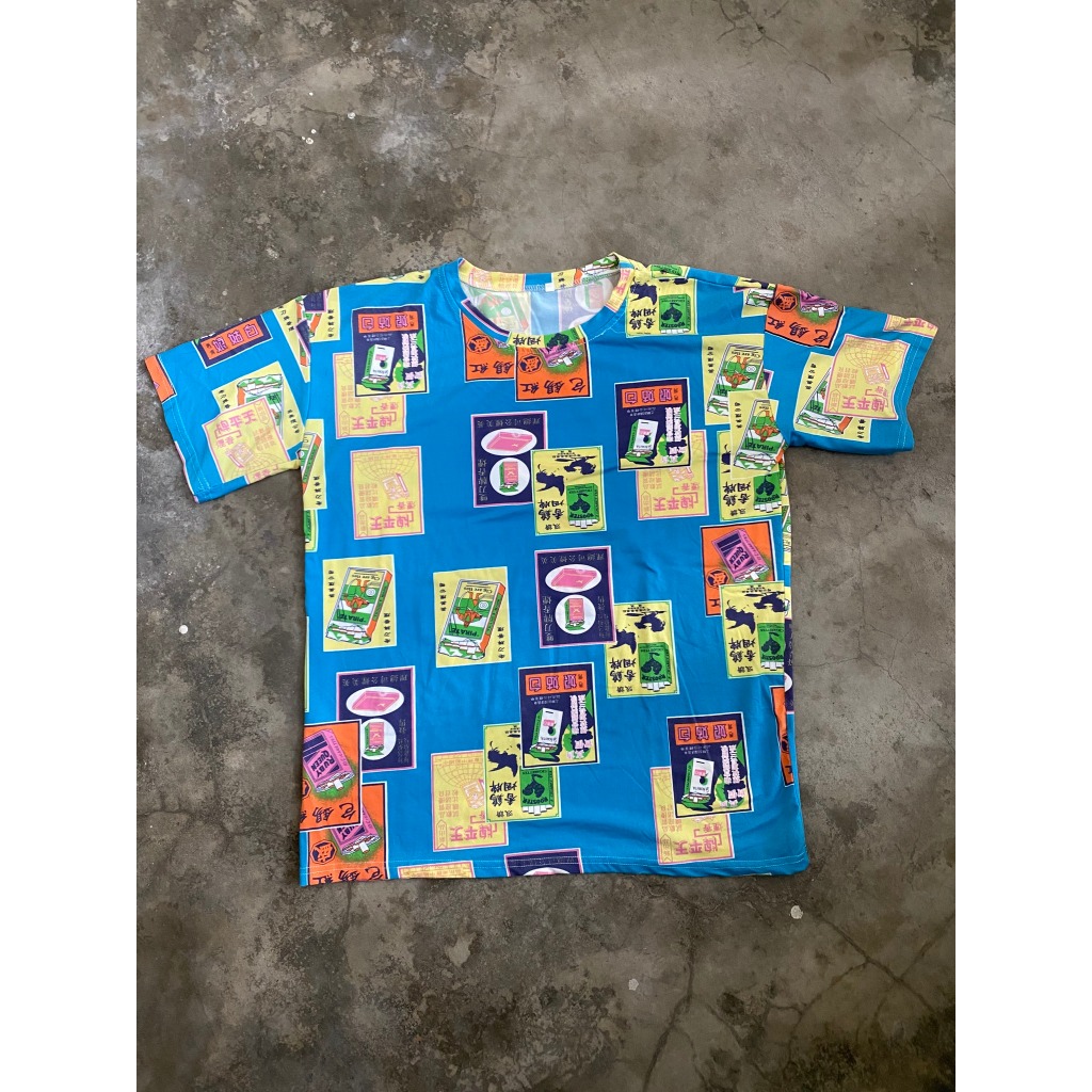 Kaos All Over Print Chinese Vintage Graphic T-shirt