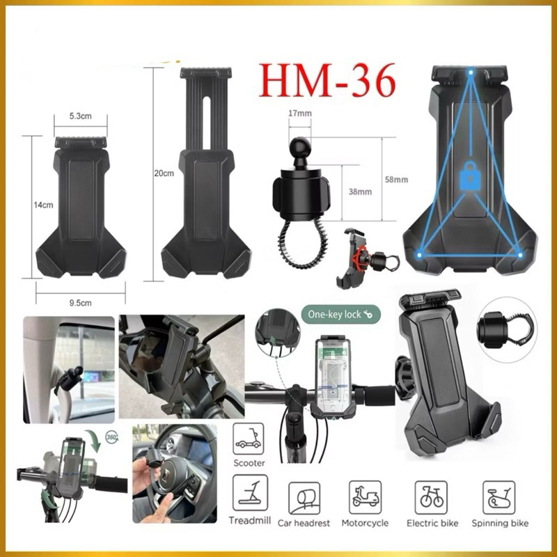 Holder Hp Spion Stang Motor HM-36 Universal Stand Holder Hp Motor Serbaguna