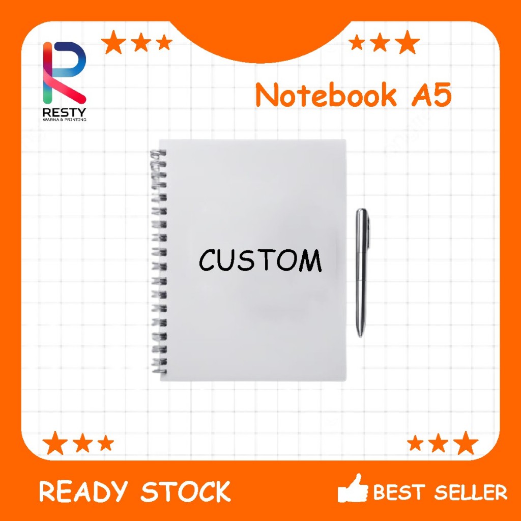 

Notes, Notebook, Buku Catatan A5 Custom Nama, Gambar, Logo, Merchandise – 200 Halaman aesthetic