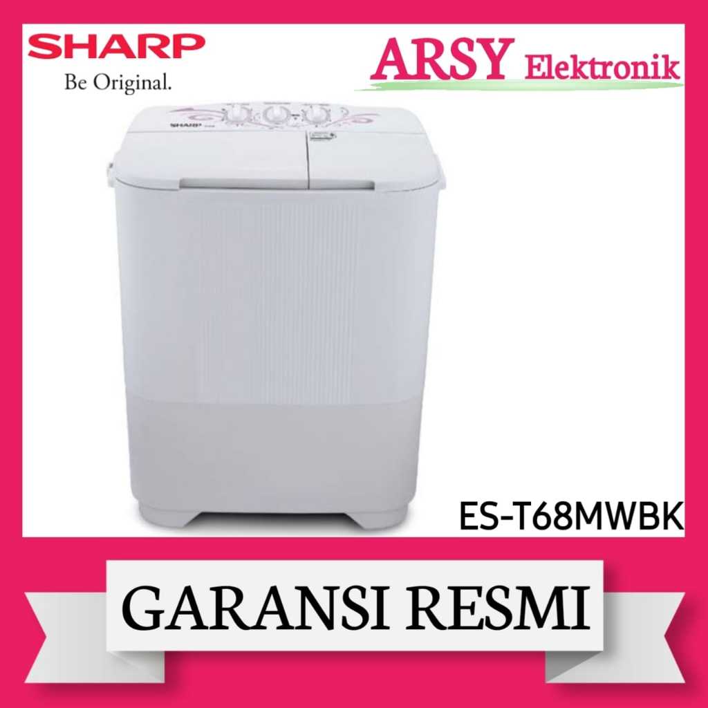 MESIN CUCI SHARP 2TABUNG 6,5KG EST68MW/SHARP MESIN CUCI 2TABUNG 6,5KG EST68MW GARANSI RESMI