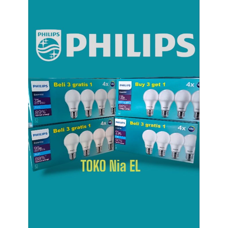 Lampu LED Philips Essential 7 watt Beli 3Gratis1