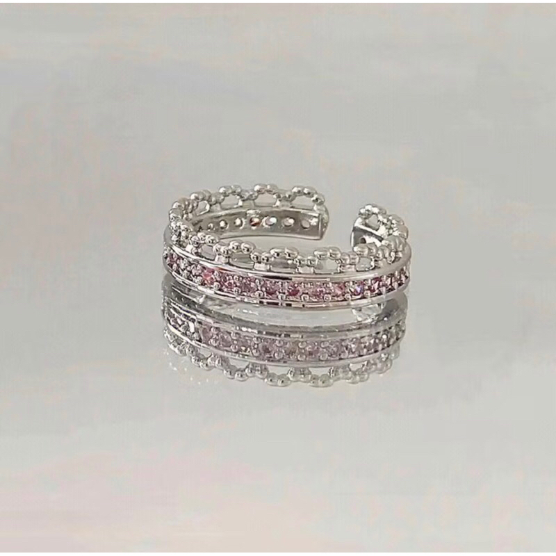 cincin dot diamond princess crown pink