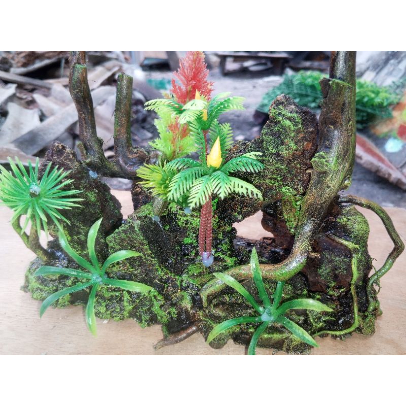 Tebing aquascape tema hutan jvr05