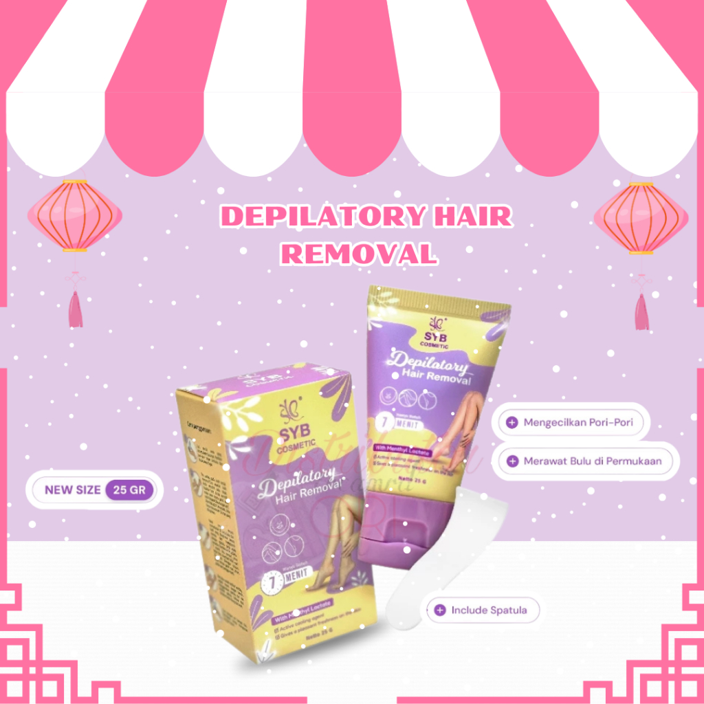 SYB DEPILATORY HAIR REMOVAL 25 gr PEMBERSIH BULU TANPA RASA SAKIT | 25GR MINI