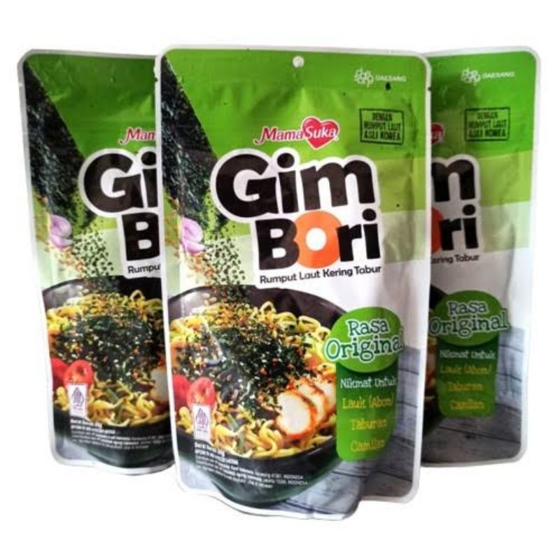 

Mama Suka gim bori 60gr / bon nori kemasan pouch / rumput laut kering tabur