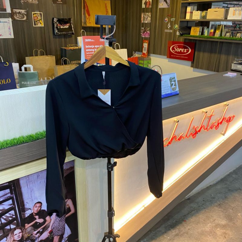 COLORBOX T-shirt Wanita Lengan Panjang - HITAM