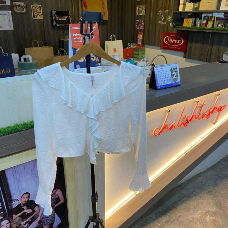 COLORBOX T-shirt Wanita Lengan Panjang - PUTIH