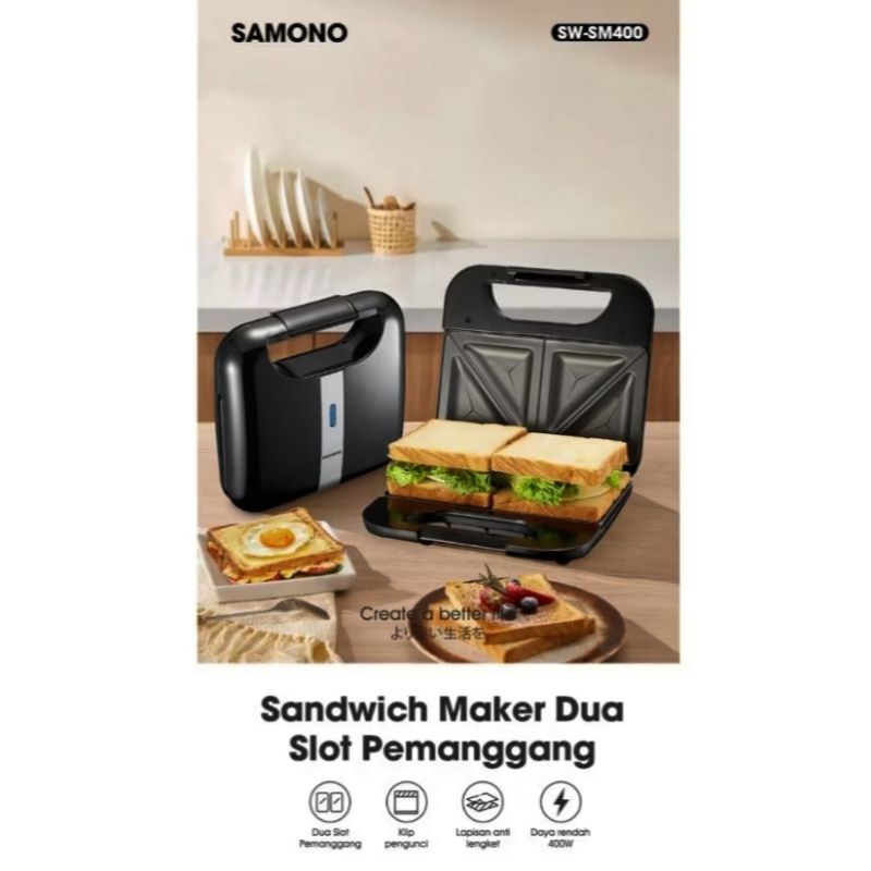 SAMONO Sandwich Maker Low Watt SW-SM400