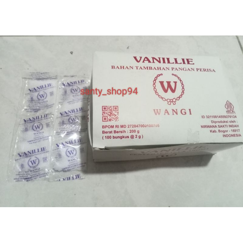 

Vanillie vanili W wangi 1 kotak isi 100bungkus @2gram