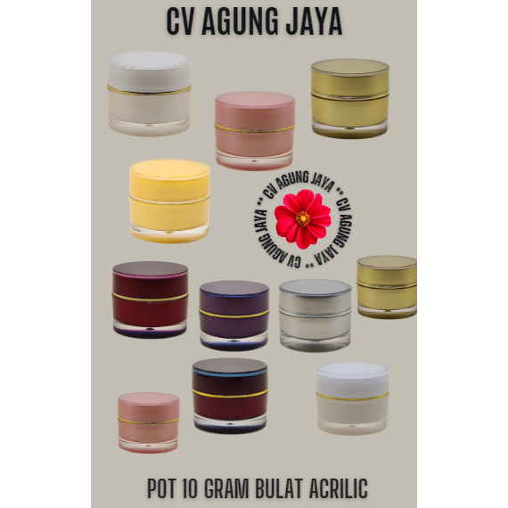 Pot Cream 10 Gr Bulat Acrilic / Pot Acrilic / Pot Cream Acrilic / Pot Kosmetik / Pot Krim Wajah / Po