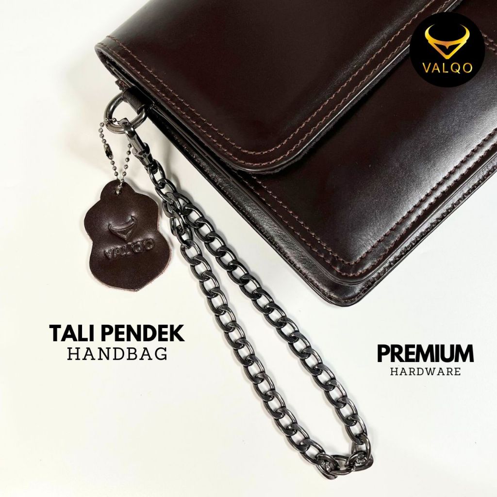 VALQO Tali Pendek Rantai Tas Clutch handbag Bahan Rantai Metal Premium Tas Wanita Pria