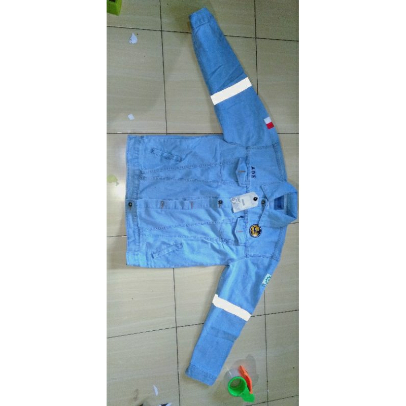 HARGA PRODUK Jaket jeans safety. Full logo full bordir xxl xxxl HARGA PRODUK