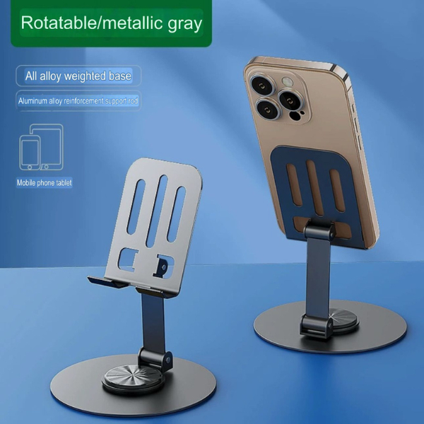 HP Holder Putar Stand Holder HP Metal Rotasi 360 Phone Holder Meja Dudukan Ponsel/Tablet Meja