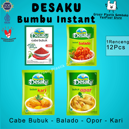 

Bumbu Bubuk DESAKU 10Pcs Balado,Opor,Cabebubuk,Kari