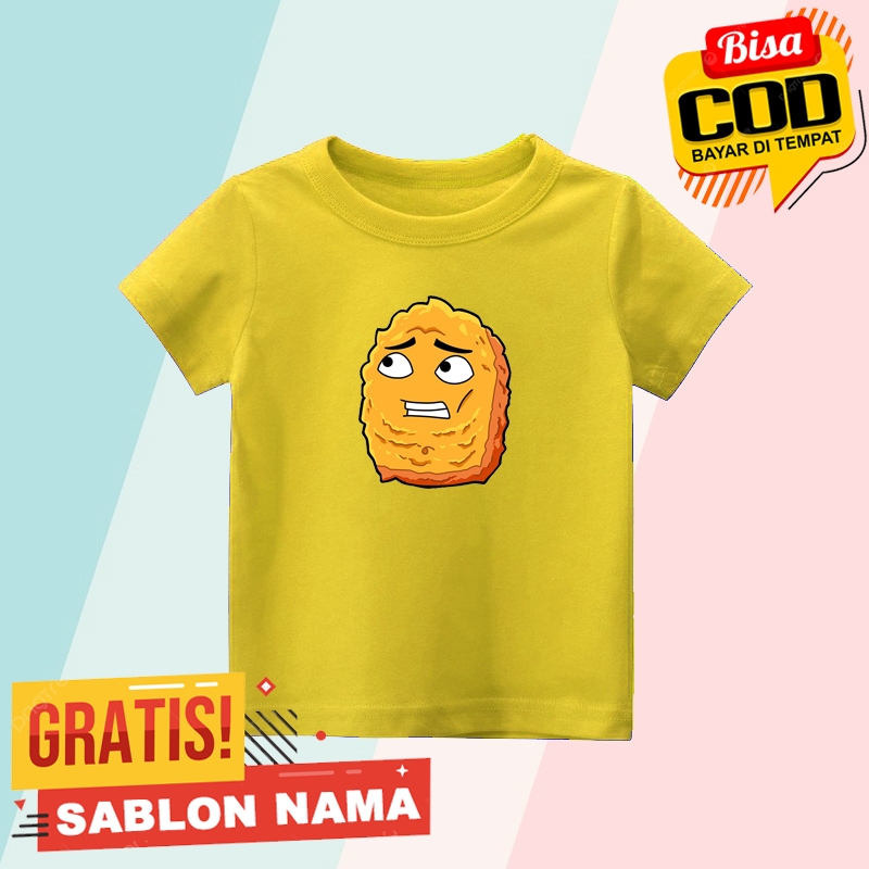 Baju Kaos Anak Chiken Nugget Meme From Twiddlefinger / Kaos Anak Laki Laki & Perempuan Custom Nama  