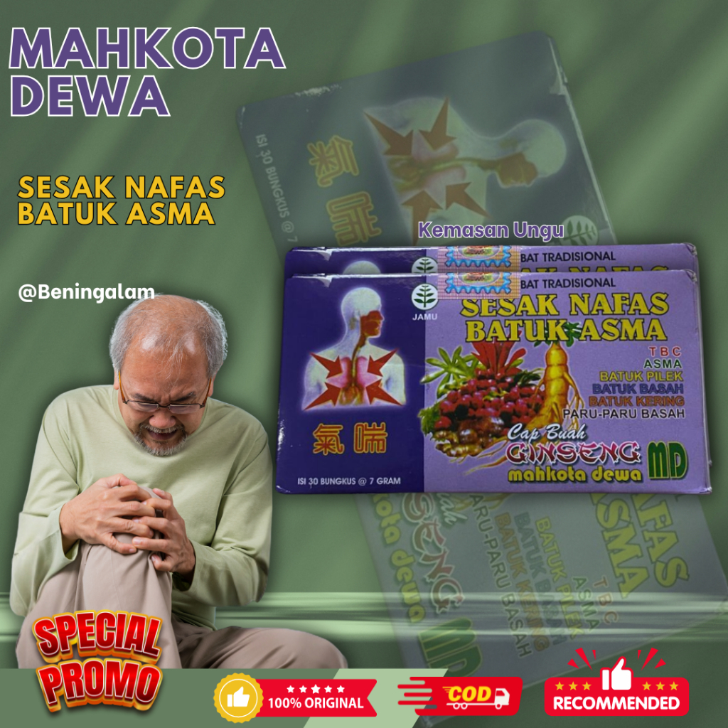 

Jamu Mahkota Dewa Sesak Nafas 30 Saset Original