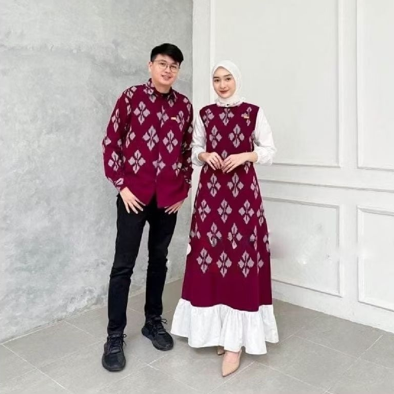 BAJU TENUN COUPLE PASANGAN PREWEDDING KONDANGAN KEKINIAN