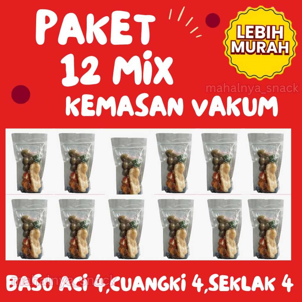 

Paket Hemat Mix 12 Pcs Baso Aci 4 Cuanki 4 Seblak 4 Instan Enak Murah dan Nikmat