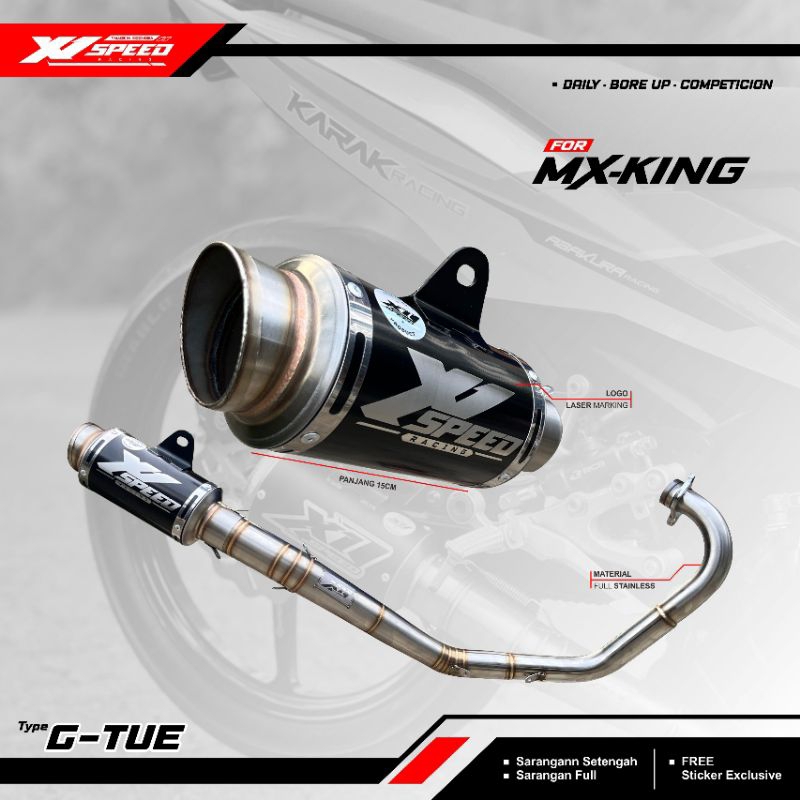 Knalpot X1 Speed For MX king type • Roadrace • Solostyle • Komorod Header