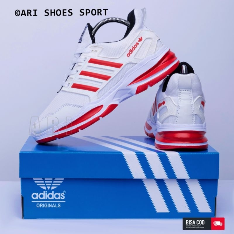 ( READY 36-44 ) SEPATU PUTIH MERAH SEPATU RUNNING SEPATU TERBARU SEPATU SPORT SEPATU KERJA SEPATU SE