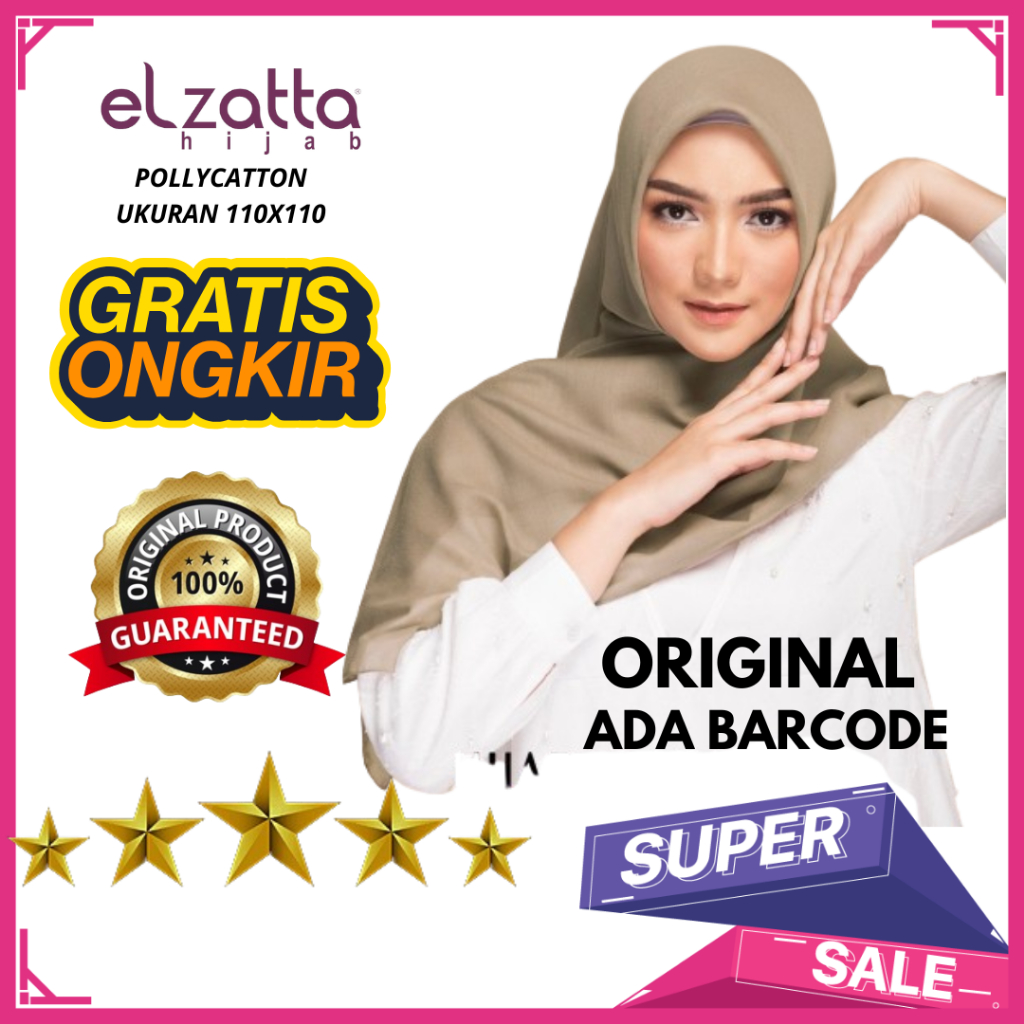 kerudung elzatta segi empat polos hijab elzatta segi empat jilbab mustard biru elektrik biru bca