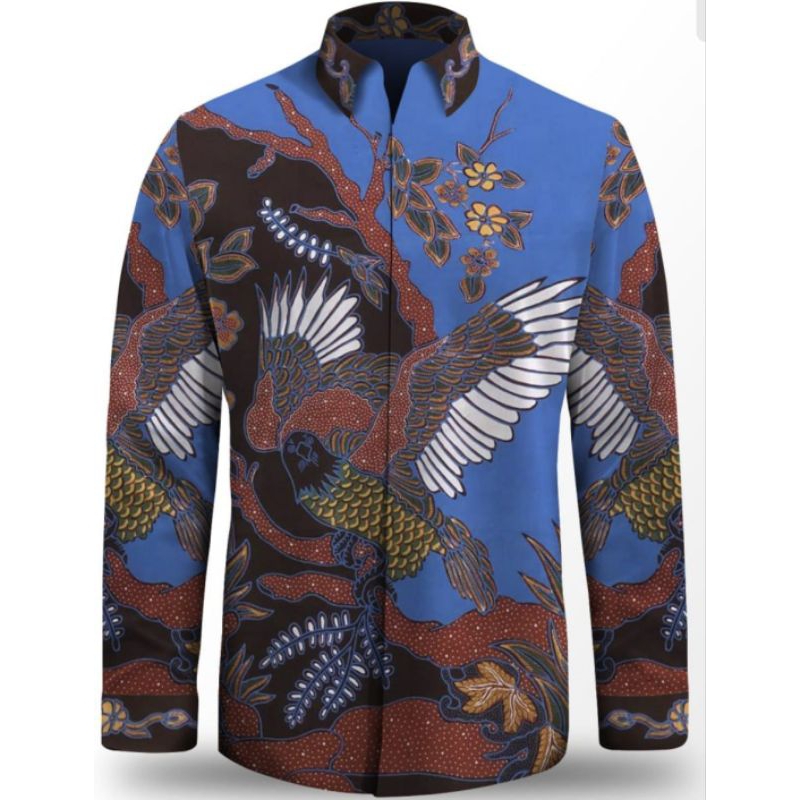 kain batik tulis katun motif burung garuda. batik tulis pria. am