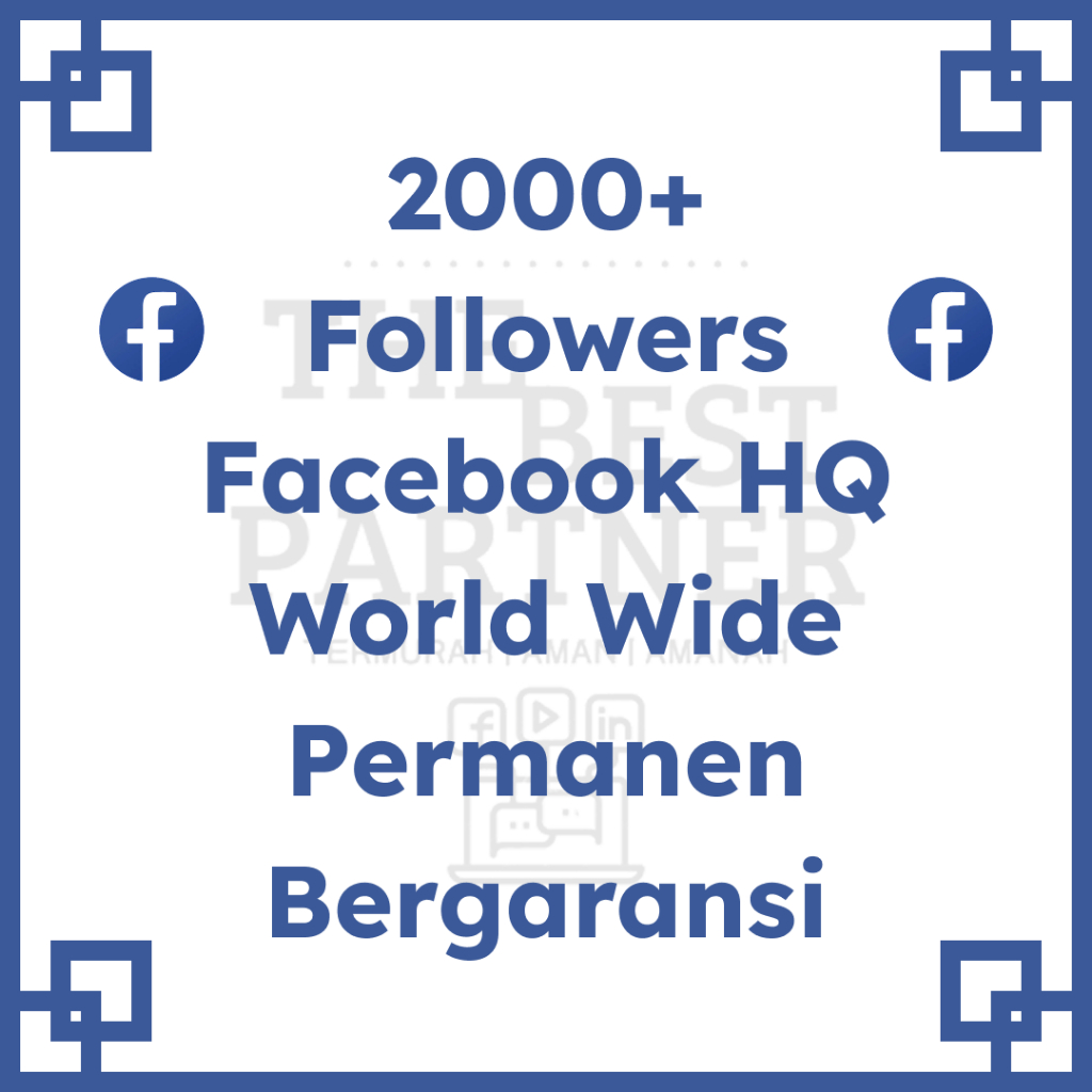 Followers Facebook World Wide Permanen Bergaransi | 1000+ 2000+ Folls FB Mix Dunia | Follower Non Dr
