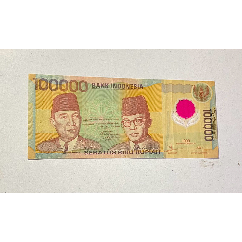 UANG POLYMER INDO 100000 IDR Tahun 1999