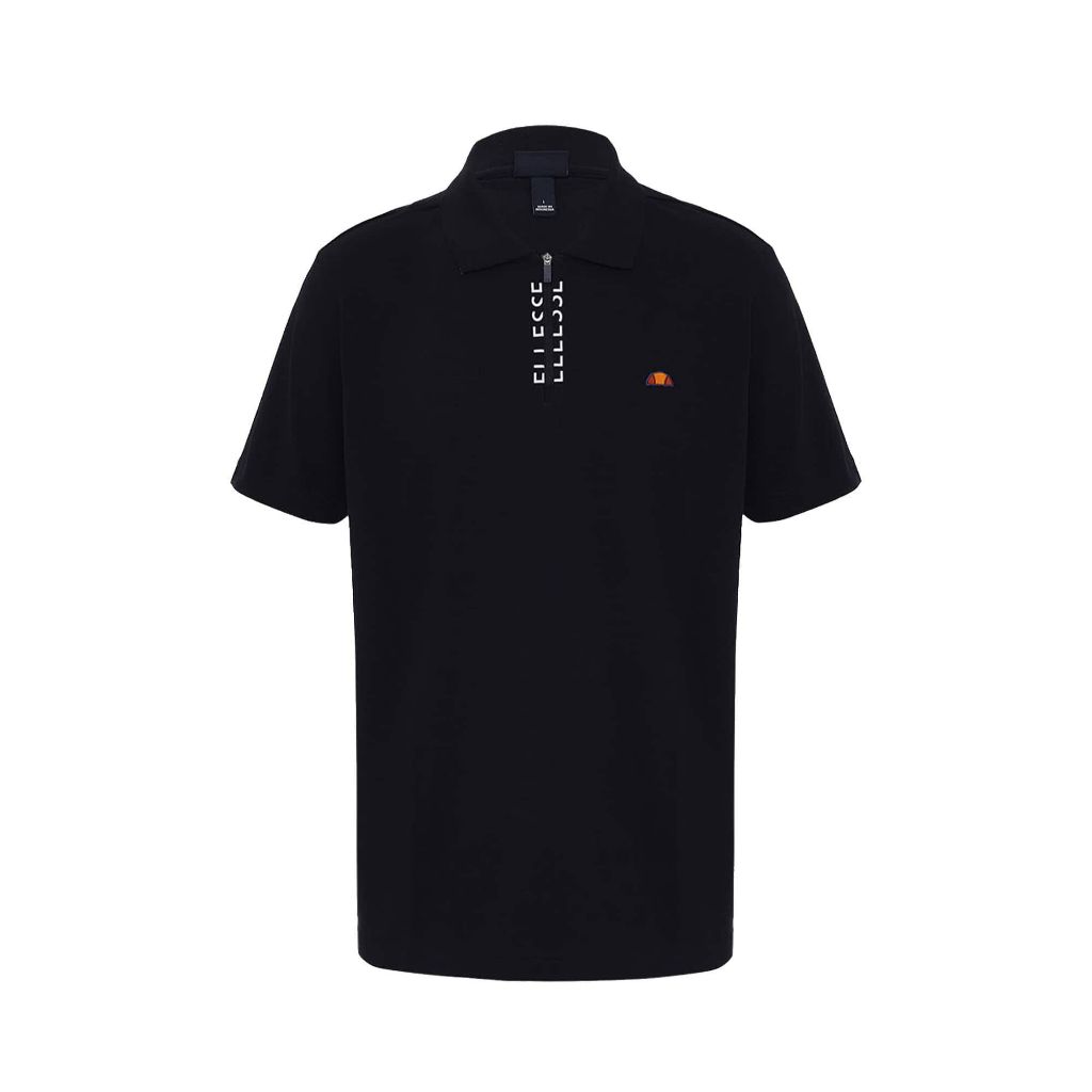 Ellesse Men Half Printed Zipper Polo Black - Original