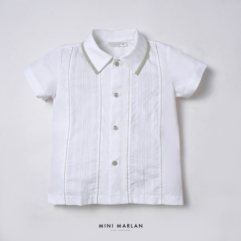 Mini Marlan Tinker Boy Green Embroidery Shirt