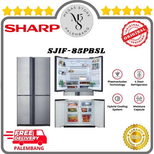 Kulkas Sharp Side By Side 4 Pintu SJIF-85PBSL Side By Side Sharp