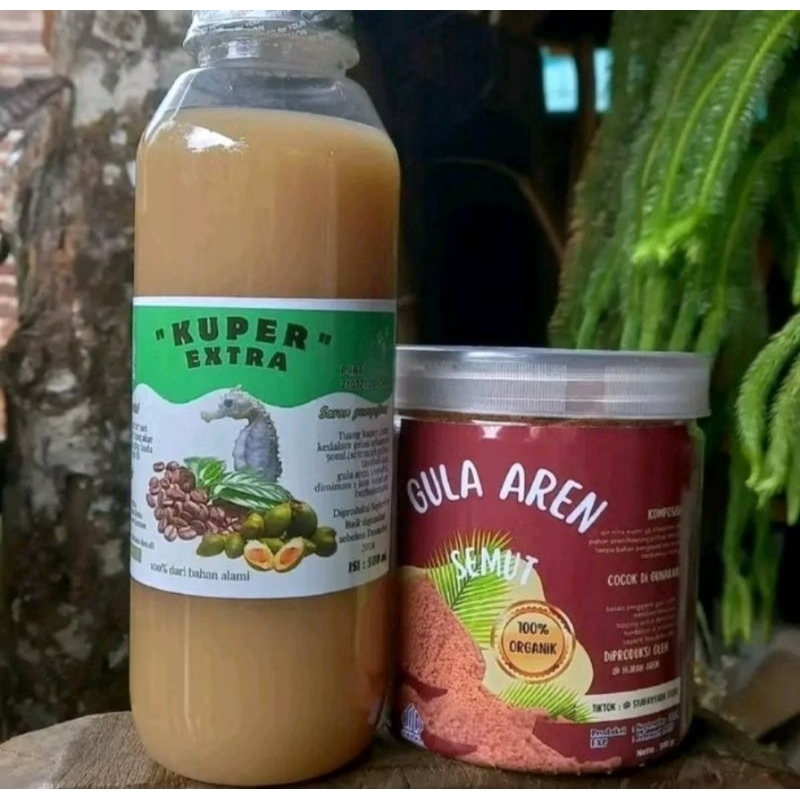 

Saripati robusta extra tangkur kuda laut 500 ml + gula aren semut toples