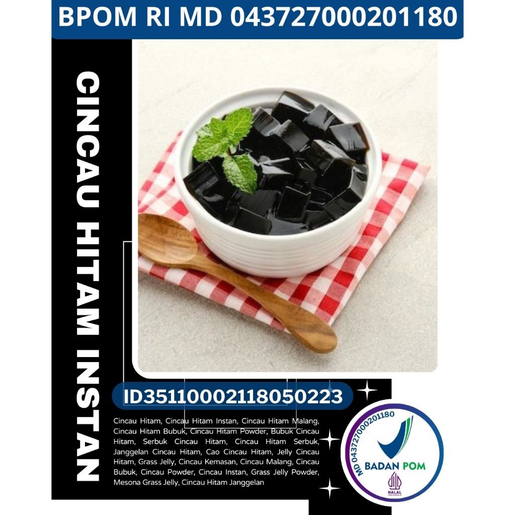 

BERKUALITAS...!! Cincau Hitam Instan, Serbuk Cincau Hitam Kemasan Aluminium Foil 1 Kg